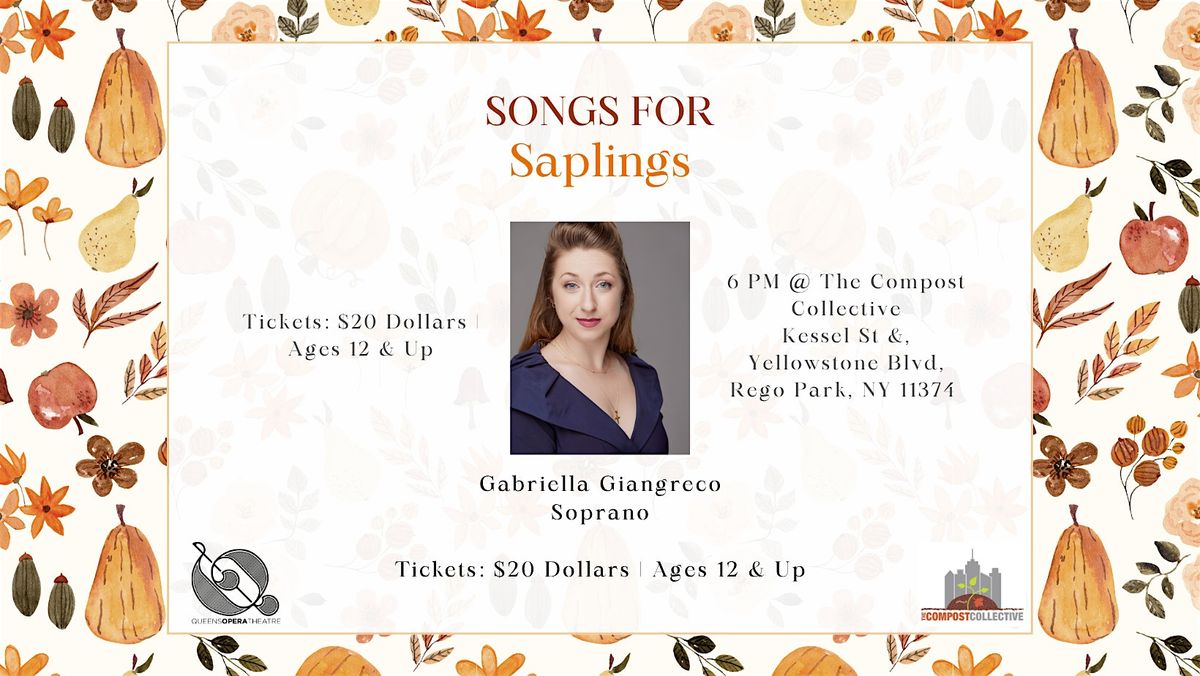 Songs for Saplings, 18 October | Event in Queens | AllEvents