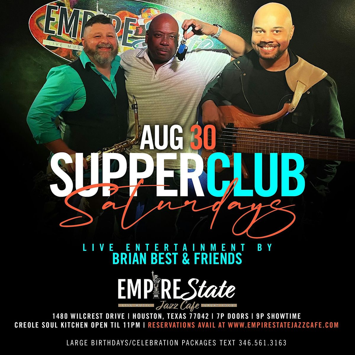 8/30 - Supper Club Saturdays featuring featuring Brian Best & Friends* | Event in Houston | AllEvents