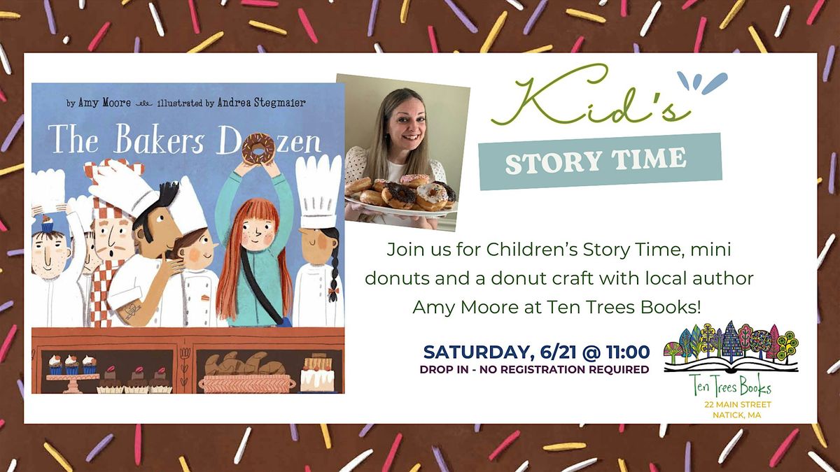 The Baker's Dozen Children's Story Time with Local Author Amy Moore, 21 June | Event in Natick | AllEvents