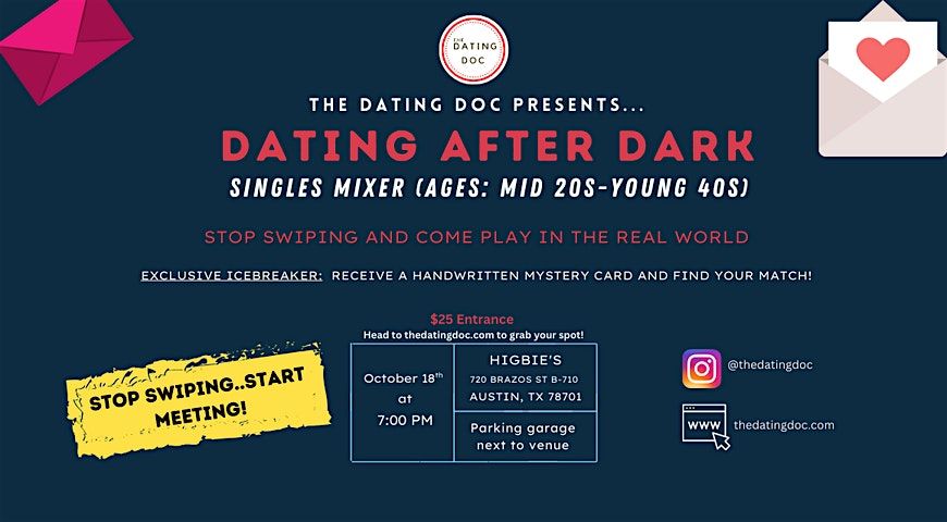 Dating After Dark: Upscale Austin Singles Mixer (Ages:  Mid 20s-Young 40s), 18 October | Event in Austin | AllEvents