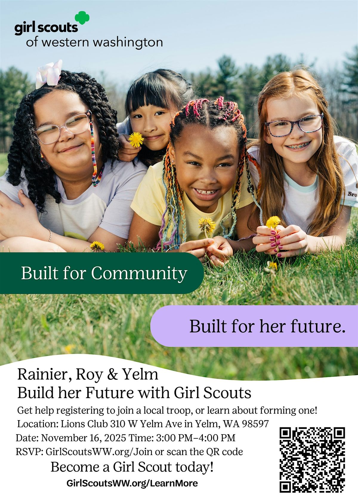 Build her Future with Girl Scouts in Yelm!, 16 November | Event in Yelm | AllEvents