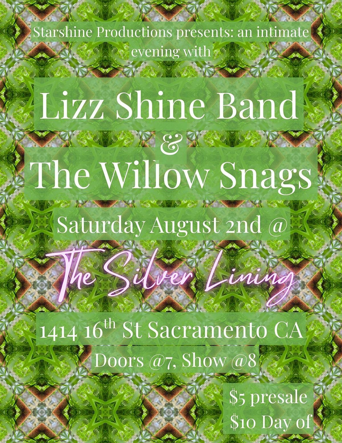 Lizz Shine Band and the Willow Snags, 2 August | Event in Sacramento | AllEvents