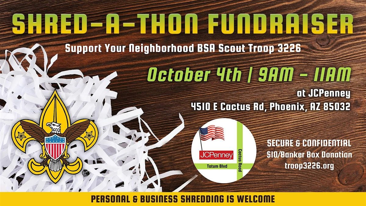 SHRED-A-THON for BSA Scout Troop 3226 at JCPenney (Paradise Valley Mall), 4 October | Event in Phoenix | AllEvents
