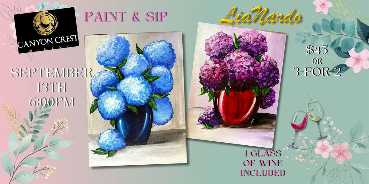 Paint & Sip with LiaNardo Mobile Paint & Sip at Canyon Crest Winery!, 13 September | Event in Riverside