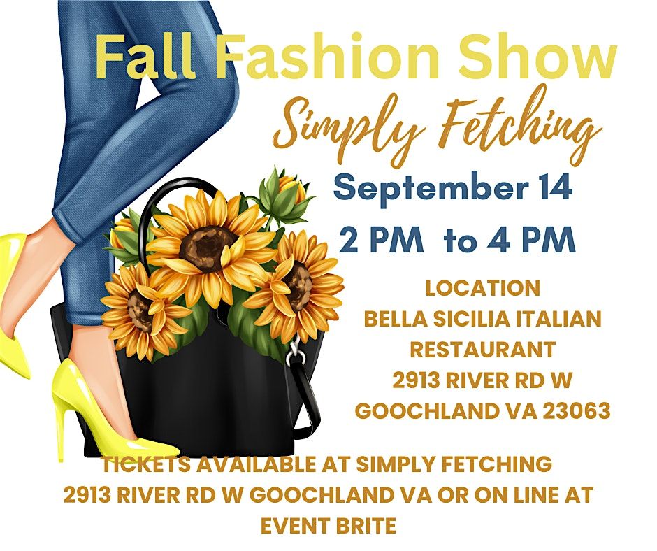SIMPLY FETCHING FALL FASHION SHOW, 14 September | Event in Goochland | AllEvents