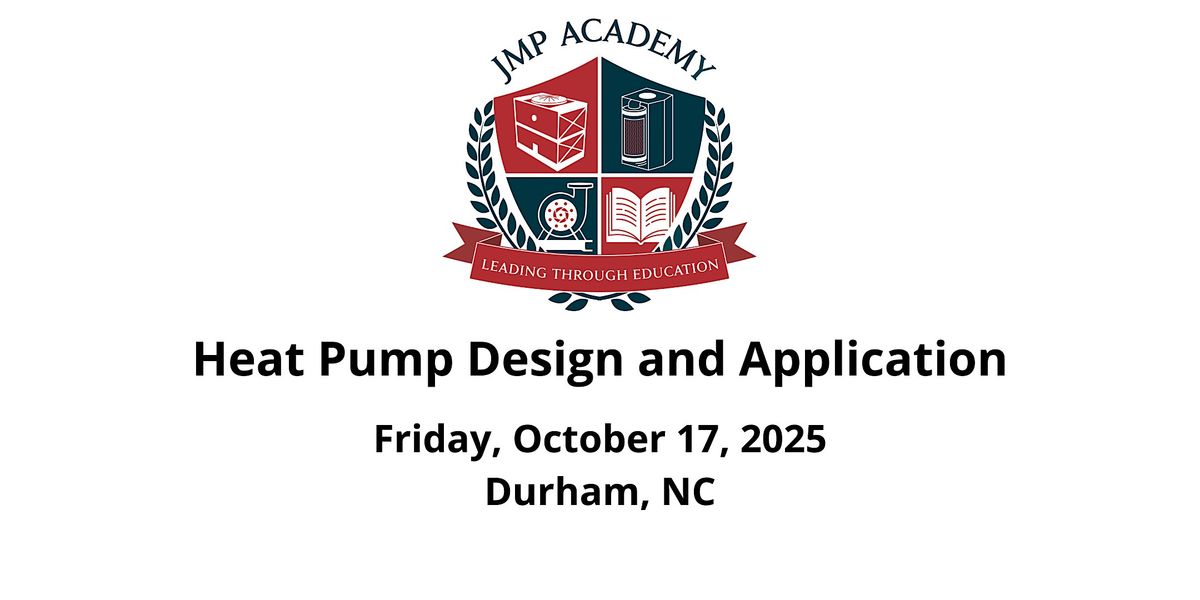 Heat Pump Design and Application, 17 October | Event in Durham | AllEvents