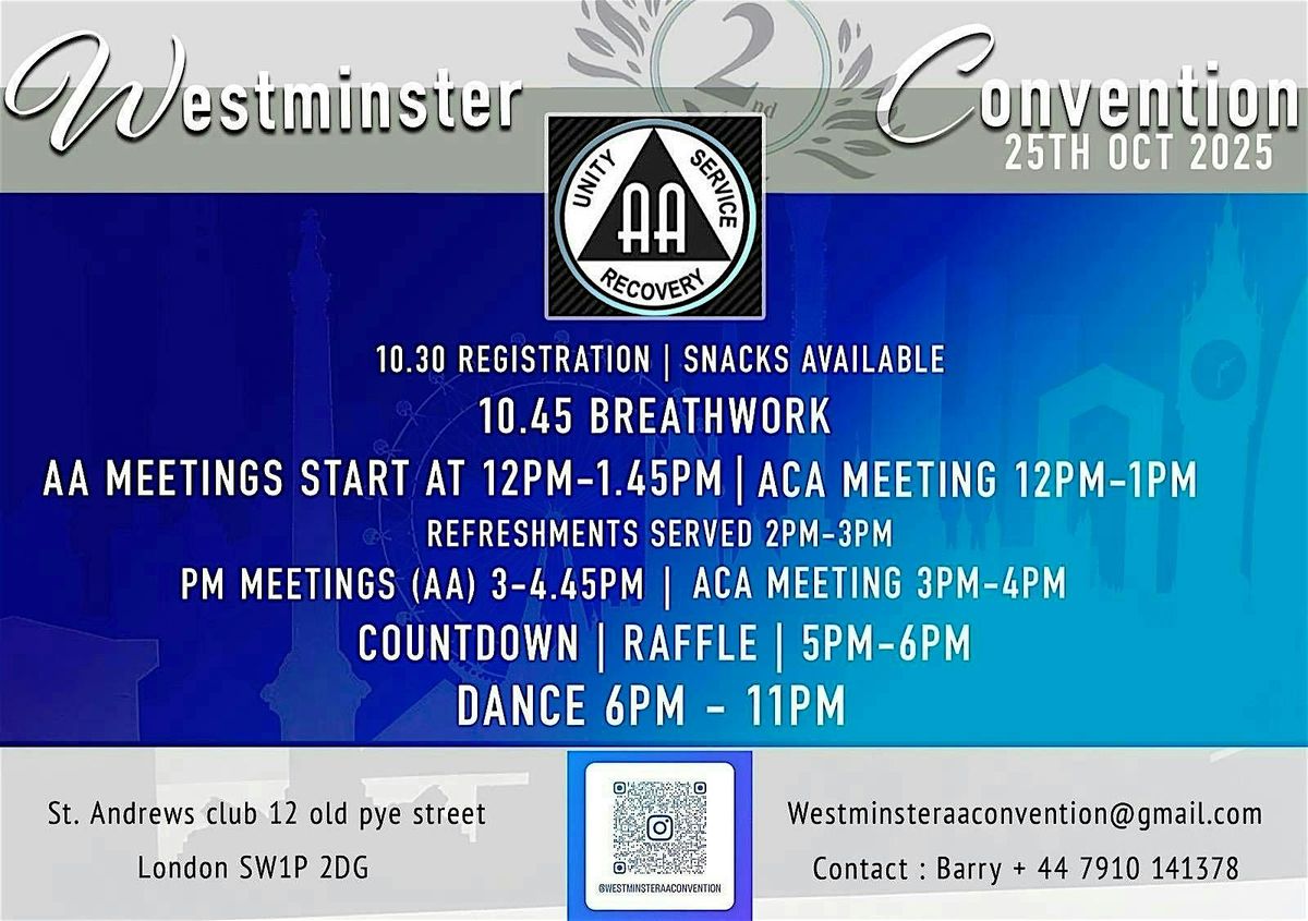 The 2nd Westminster AA Convention and Dance, 25 October | Event in London | AllEvents