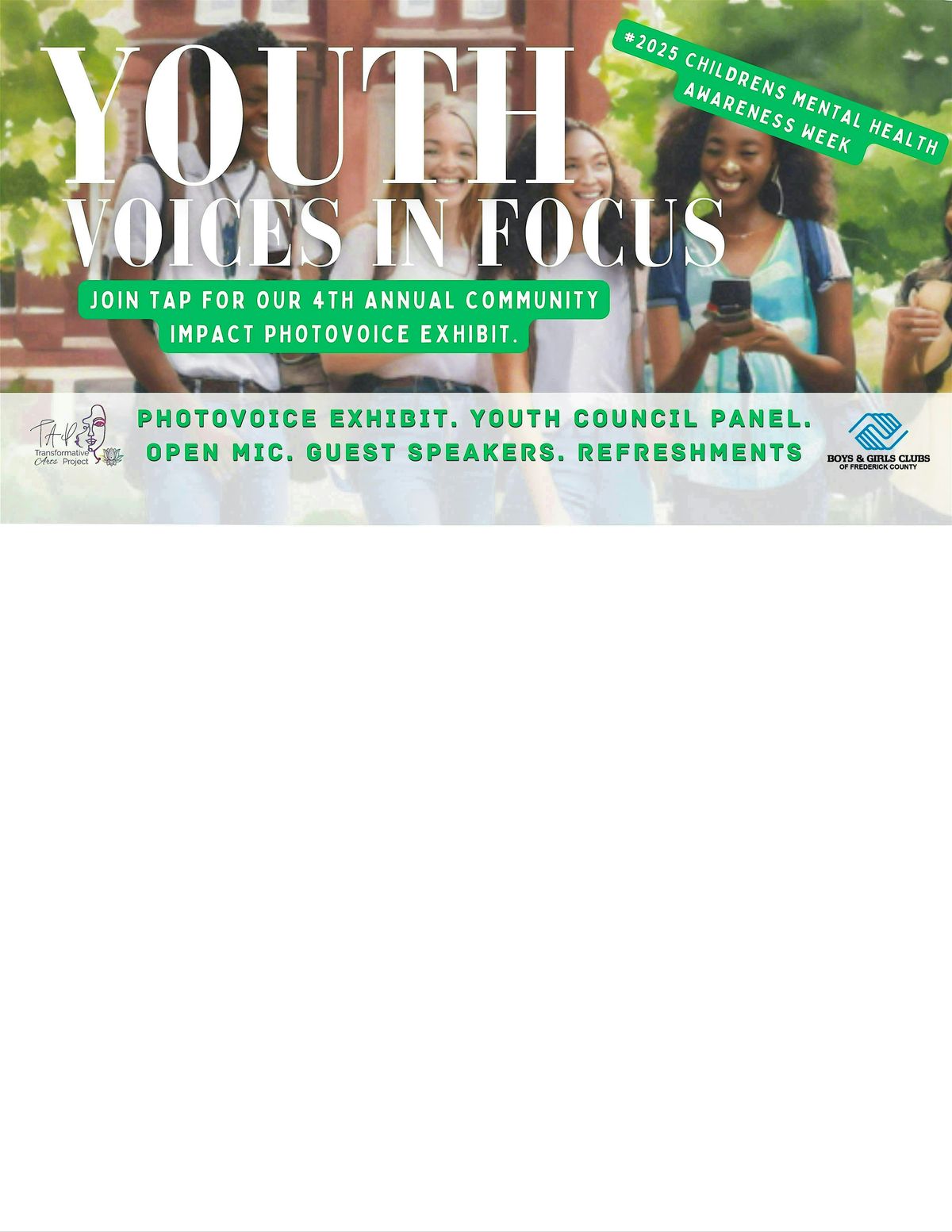 Youth Voices In Focus: TAP's 4th Annual Photovoice Community Impact Project, 4 May | Event in Frederick | AllEvents