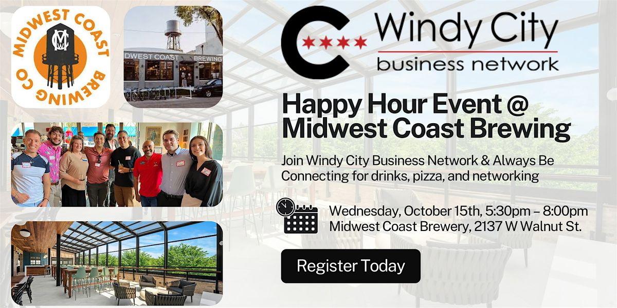 Windy City Business Network: Happy Hour @ Midwest Coast Rooftop (Oct. 15th), 15 October | Event in Chicago