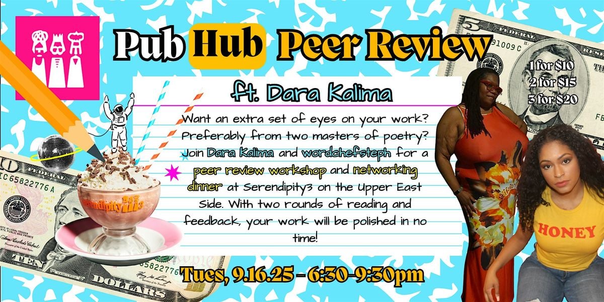 PubHub Peer Review with Dara Kalima, 16 September | Event in New York | AllEvents