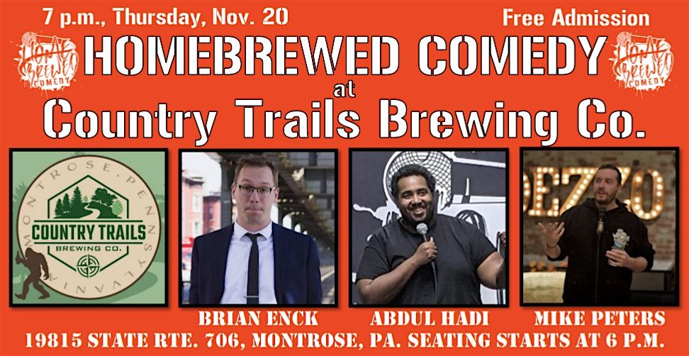 Homebrewed Comedy at Country Trails Brewing Co., 20 November | Event in Montrose | AllEvents