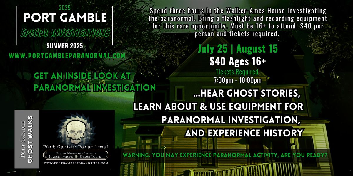 Port Gamble SUMMER  Special Investigation 2025, 25 July | Event in Poulsbo | AllEvents