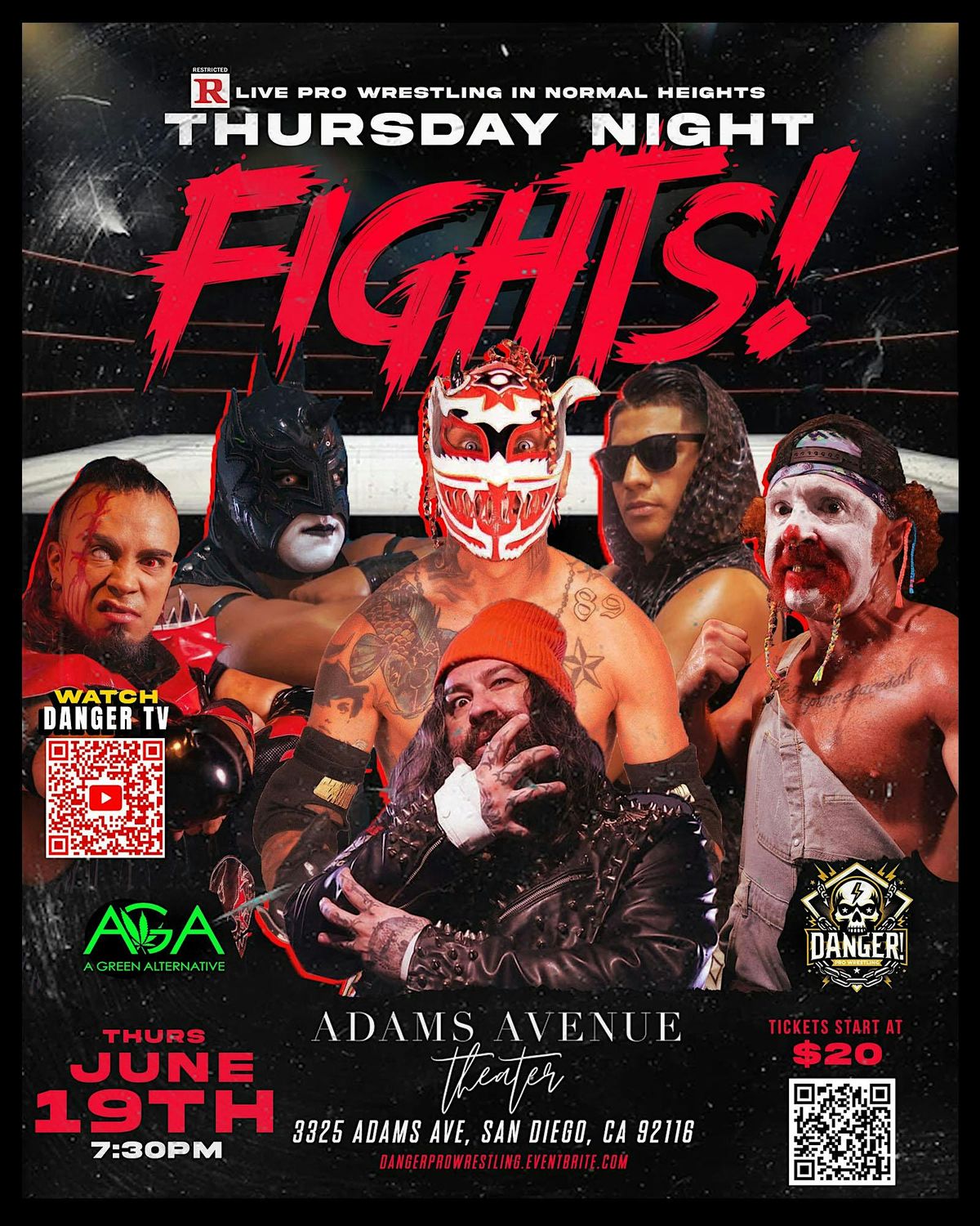 LIVE Pro Wrestling @ Adams Ave Theater Normal Heights, 19 June | Event in San Diego | AllEvents