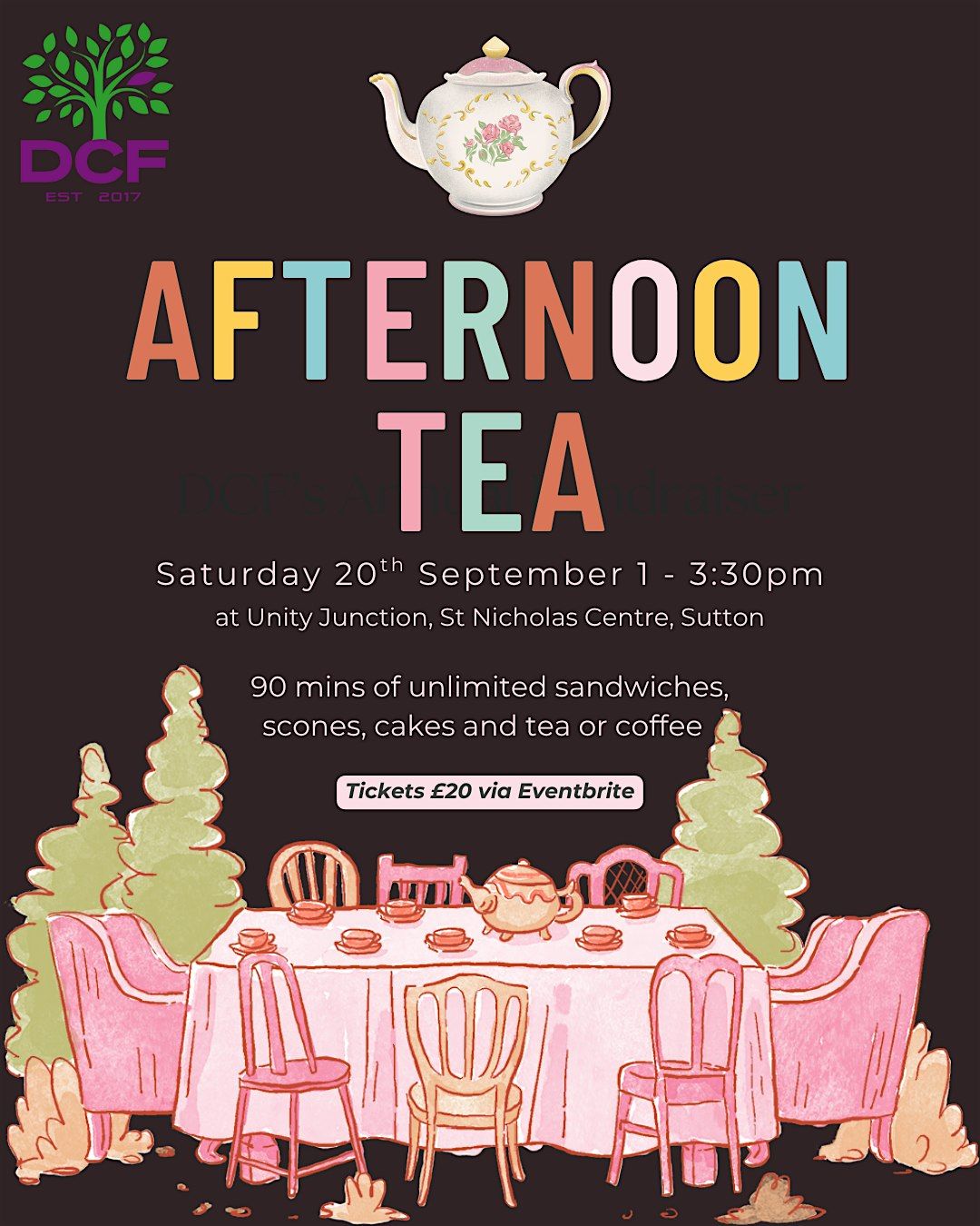 DCF TBC: Afternoon Tea with a twist, 20 September | Event in Sutton | AllEvents