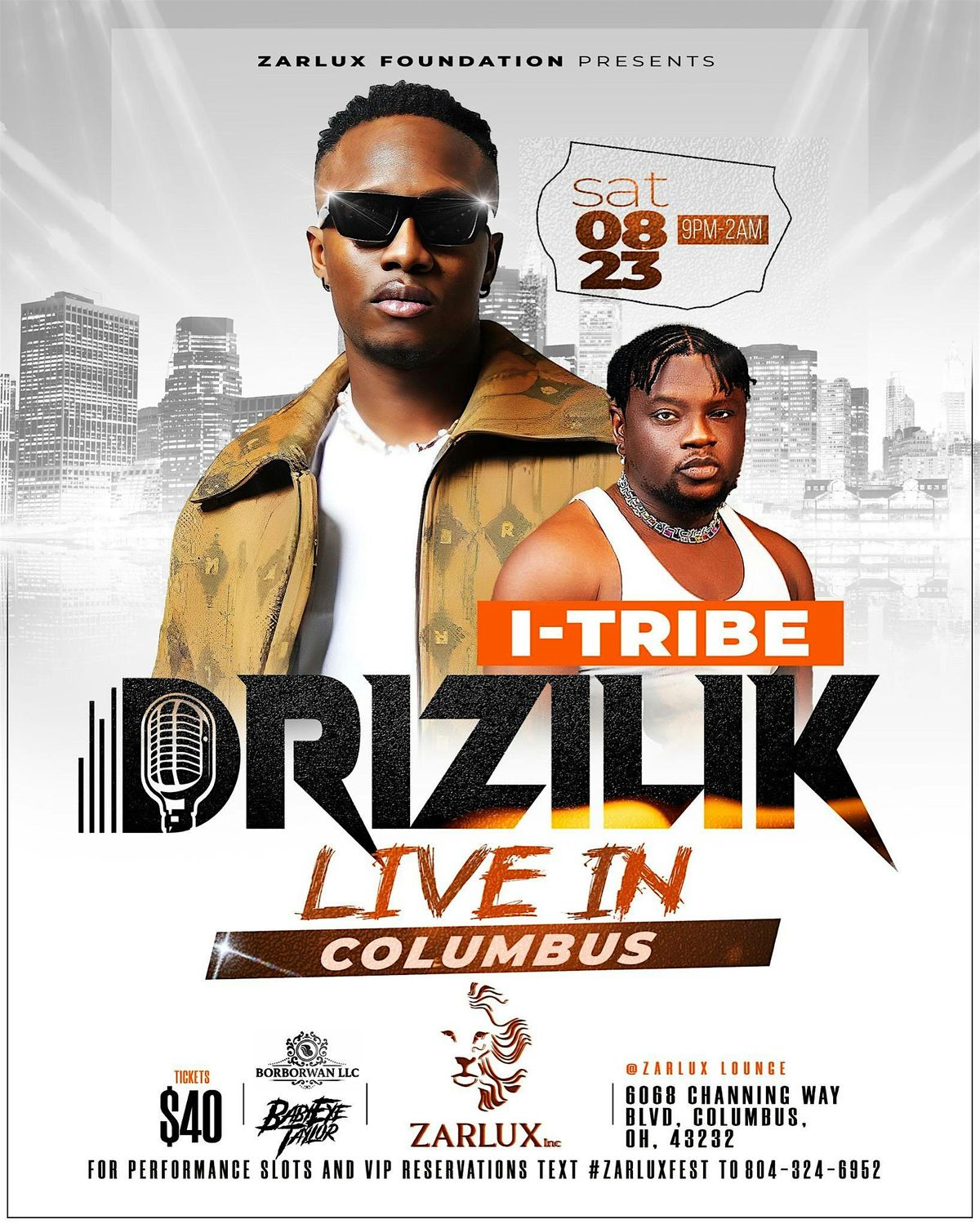 Drizilik Live In Columbus  With Special Guest: I - Tribe & many more!, 23 August | Event in Columbus | AllEvents
