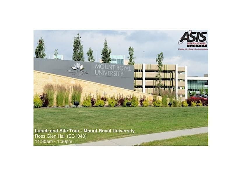 October Luncheon - Security Presentation and Tour at Mount Royal University, 16 October | Event in Calgary