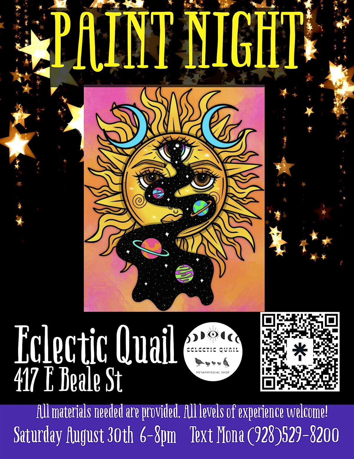 Paint Night @ Eclectic Quail CELESTIAL SUN, 30 August | Event in Kingman | AllEvents