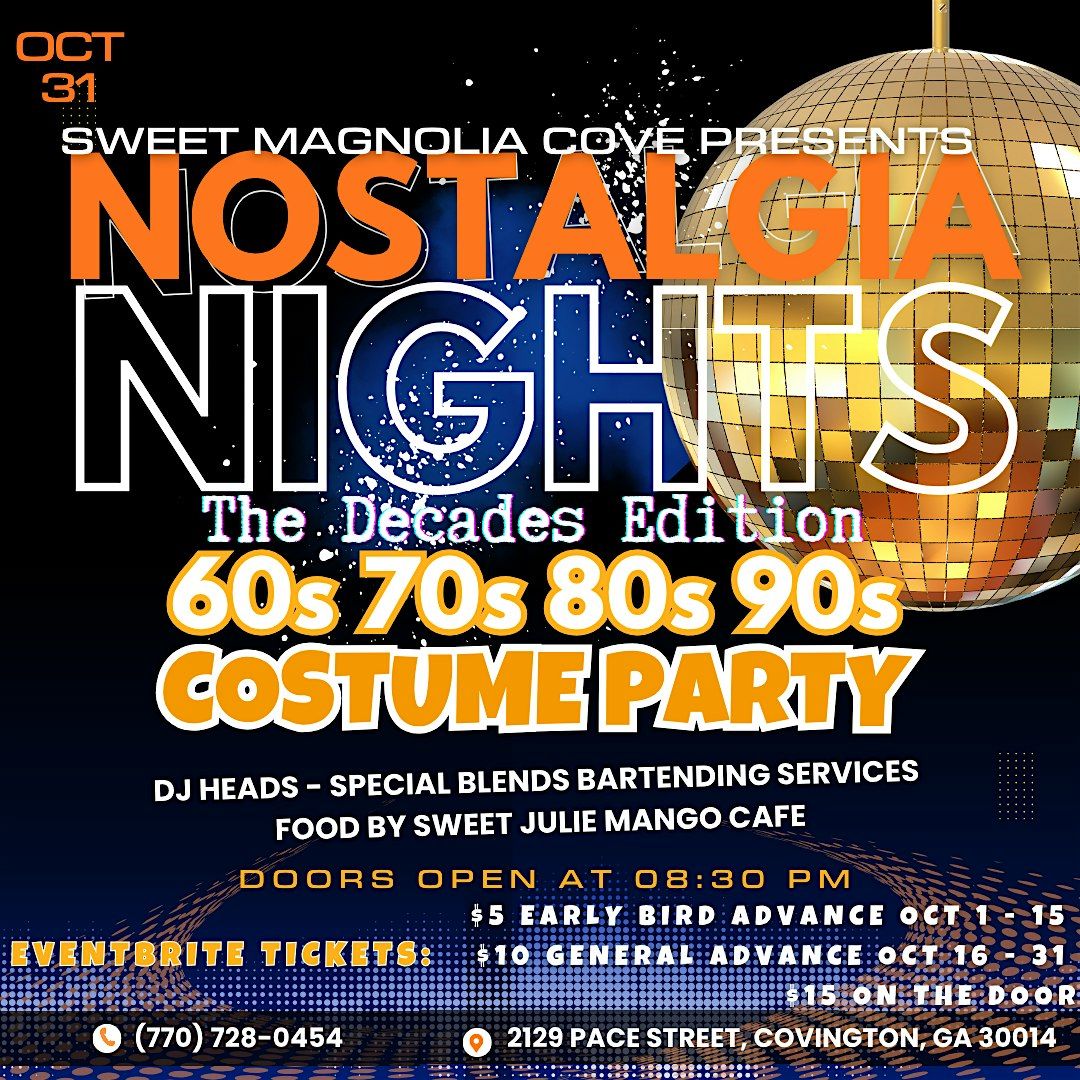 NOSTALGIA NIGHT - THE DECADES EDITION 60s 70s 80s 90s, 31 October | Event in Covington | AllEvents
