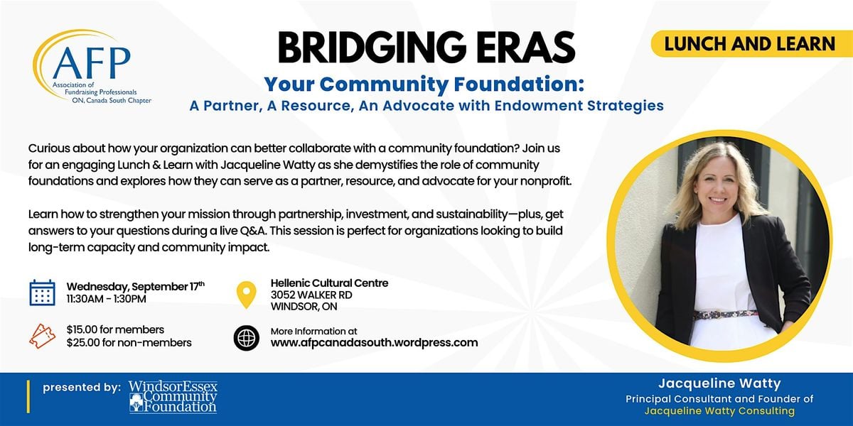 Bridging Eras – Your Community Foundation: A Partner, A Resource, 17 September | Event in Windsor | AllEvents