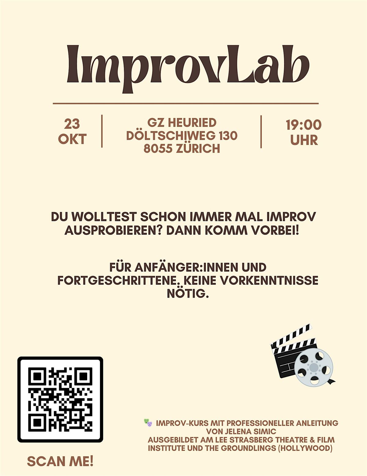 Improv Kurs für Anfänger:innen, 23 October | Event in Zürich | AllEvents
