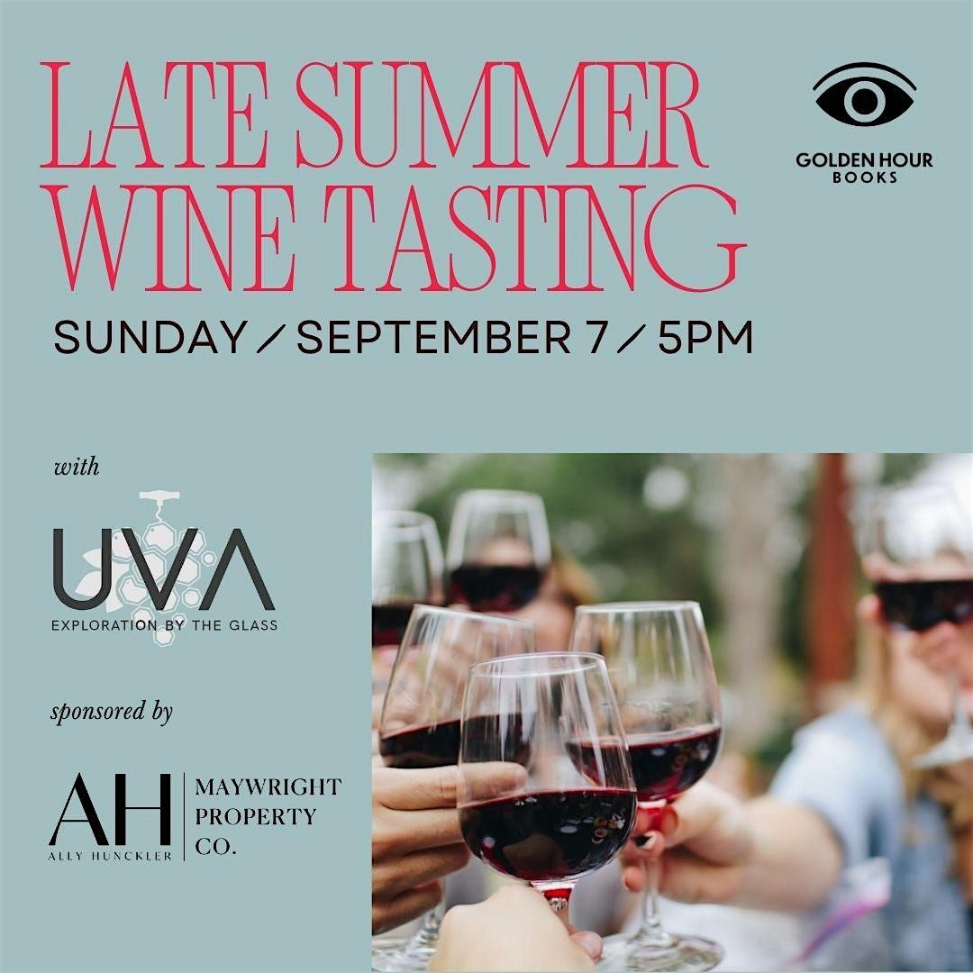 Late Summer Wine Tasting at Golden Hour Books, 7 September | Event in Indianapolis | AllEvents
