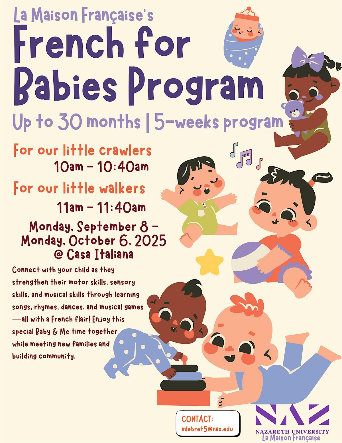 French for Babies Program, 8 September | Event in Rochester | AllEvents