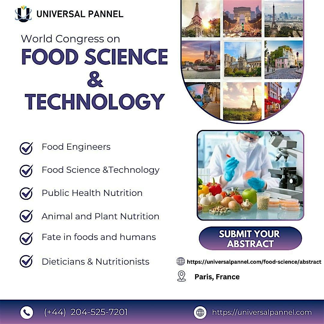 Food Science and Technology Conference 2025, 4 August | Event in Paris | AllEvents