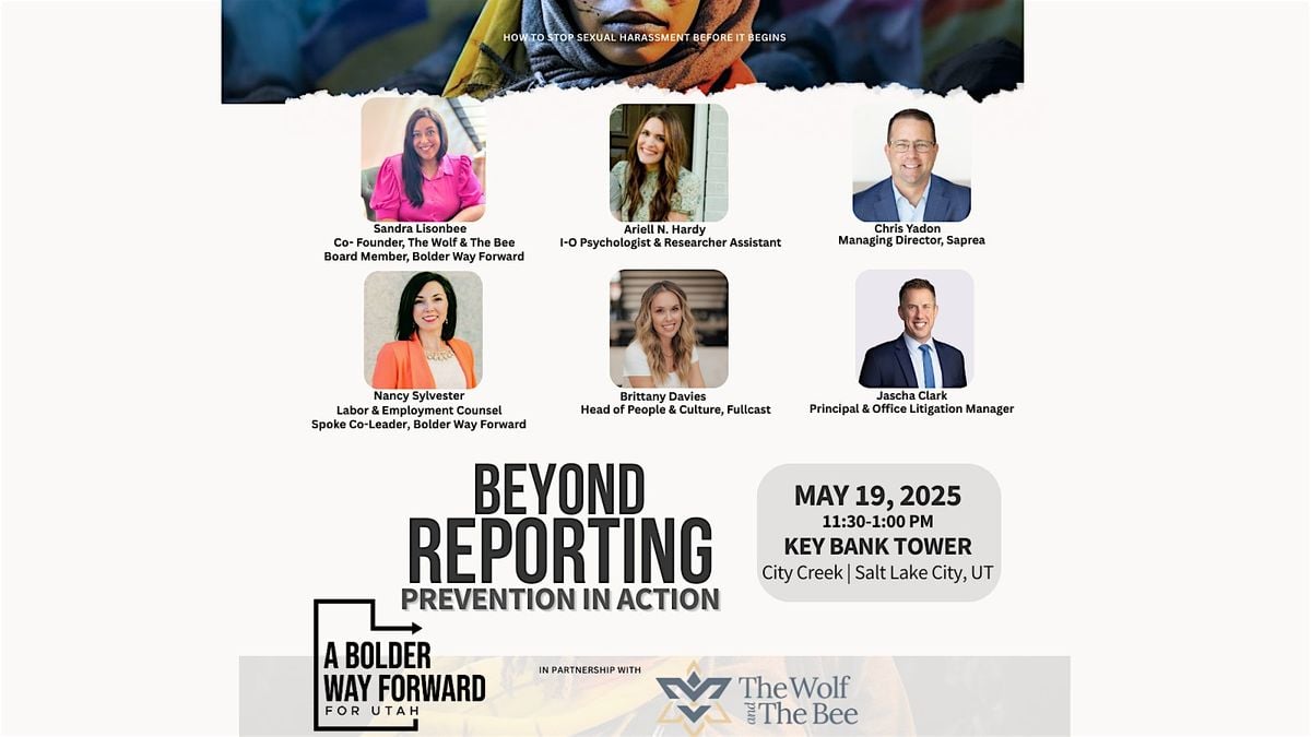 Beyond Reporting: Prevention in Action, 19 May | Event in Salt Lake City | AllEvents