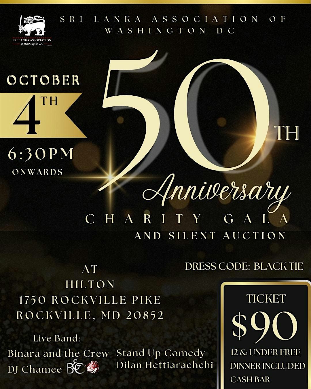 Sri Lanka Association of Washington D.C 50th Anniversary Charity Gala, 4 October | Event in Rockville | AllEvents