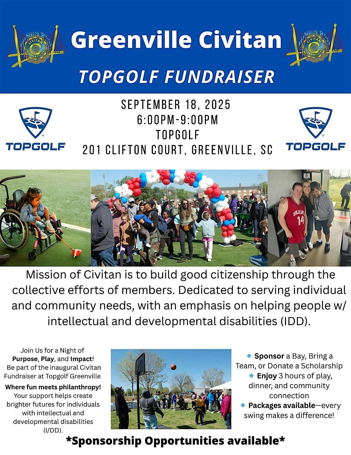 Greenville Civitan Topgolf Fundraiser, 18 September | Event in Greenville | AllEvents
