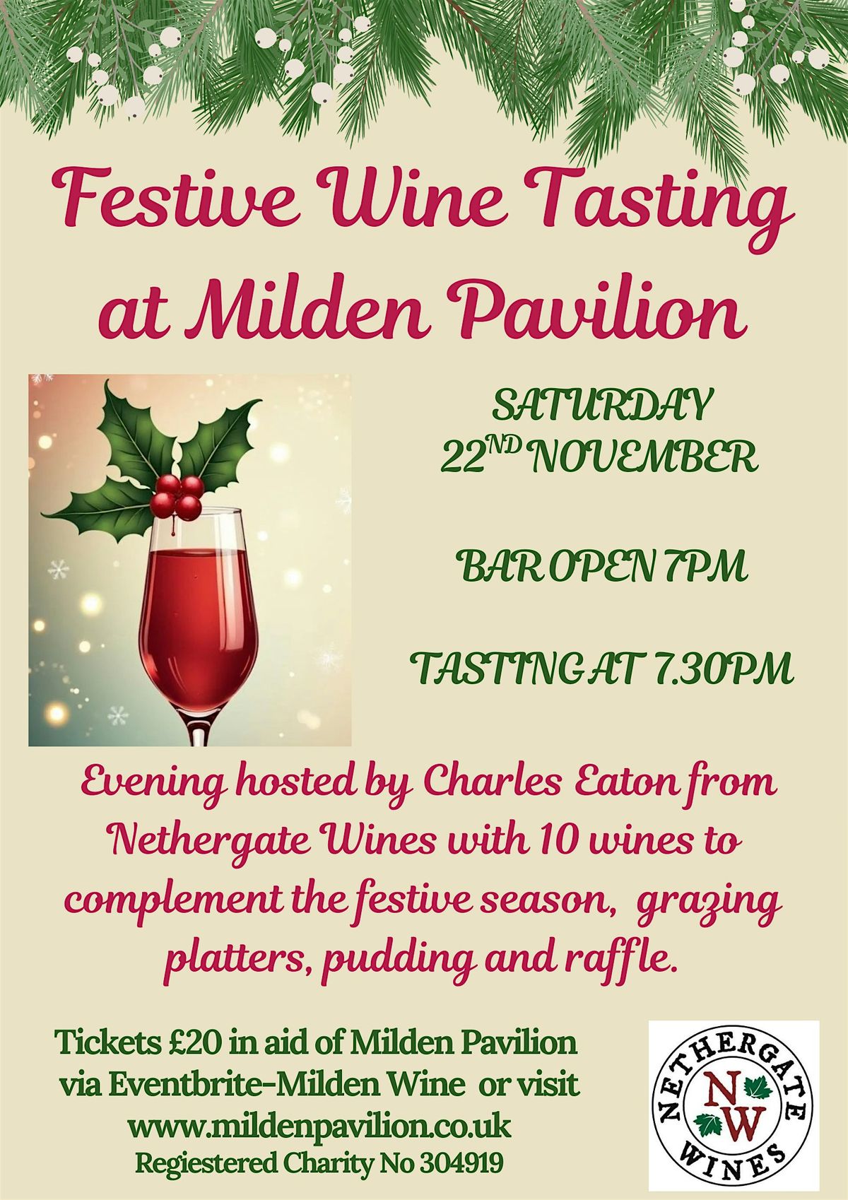 Milden Pavilion Festive Wine Tasting, 22 November | Event in Ipswich | AllEvents