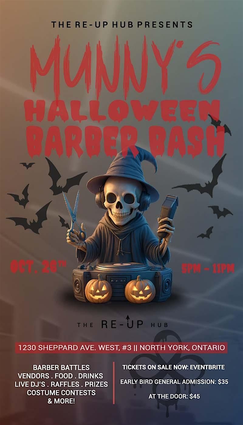 Munny’s Halloween Barber Bash, 26 October | Event in Toronto | AllEvents