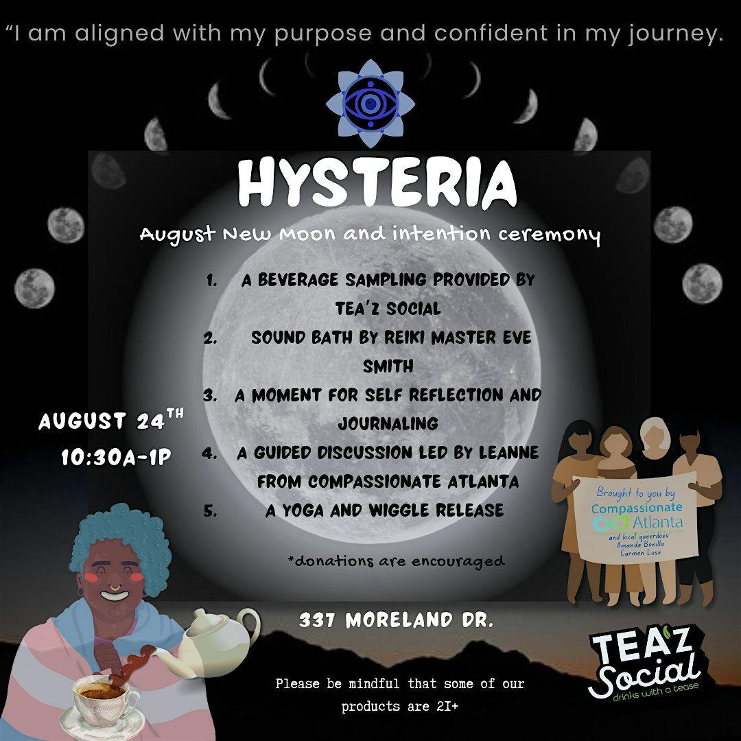 HYSTERIA: August New Moon + Intention Ceremony, 24 August | Event in Atlanta | AllEvents