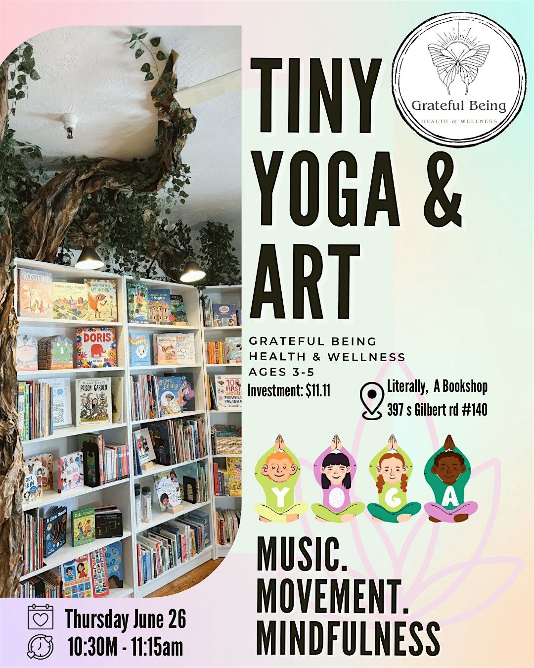 Tiny Yoga & Art Class, 26 June | Event in Gilbert | AllEvents