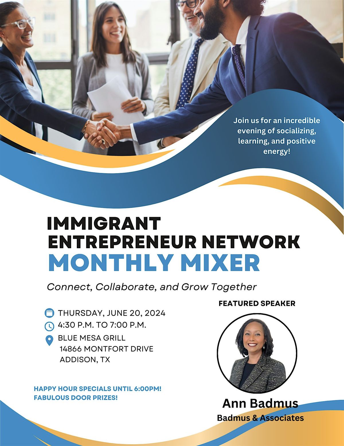 Immigrant Entrepreneur Network Monthly Mixer and Happy Hour, 15 May | Event in Dallas | AllEvents