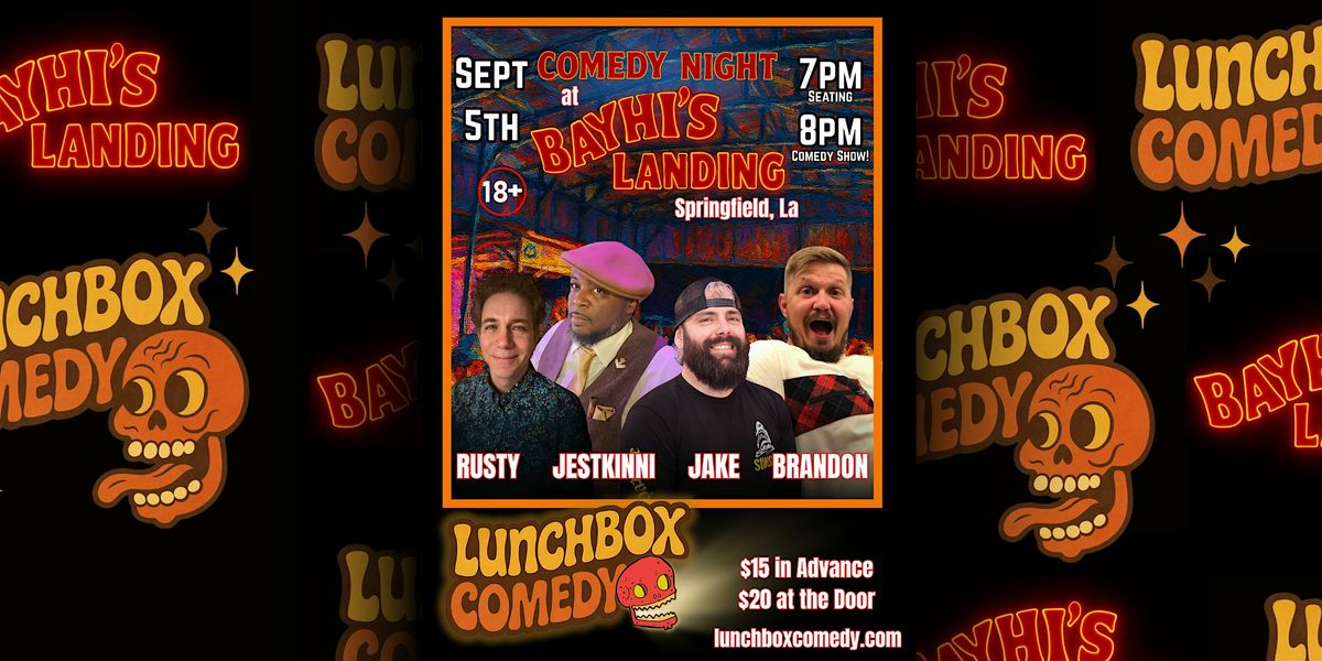 Lunchbox Comedy at Bayhi's Landing: Jestkinni, 5 September | Event in Springfield | AllEvents
