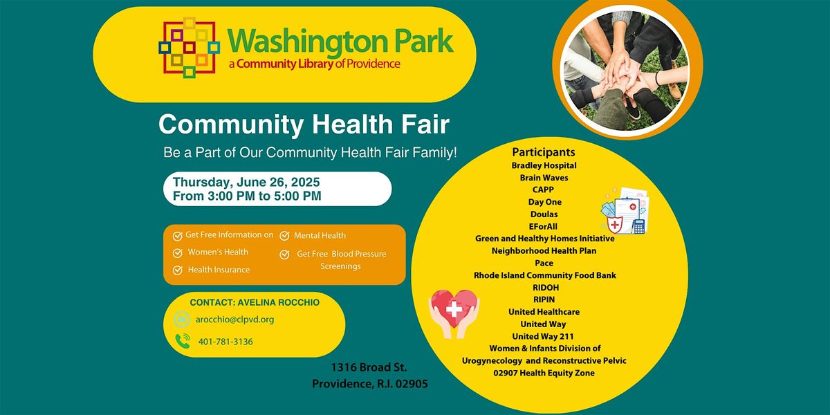 Washington Park Library Community Health Fair., 26 June | Event in Providence | AllEvents