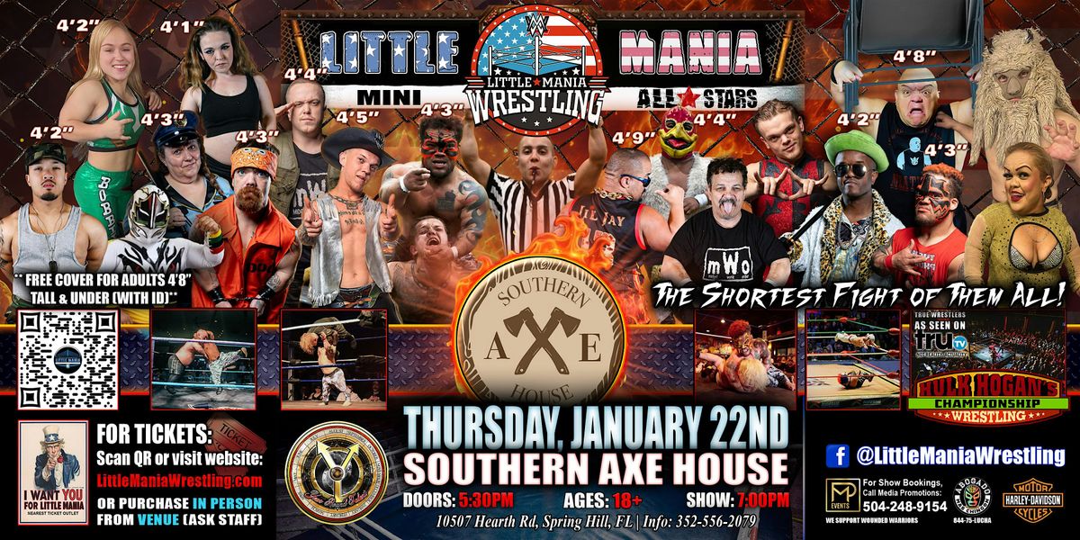 Spring Hill, FL - Little Mania Mini Wrestling @ Southern Axe House, 22 January | Event in Spring Hill | AllEvents