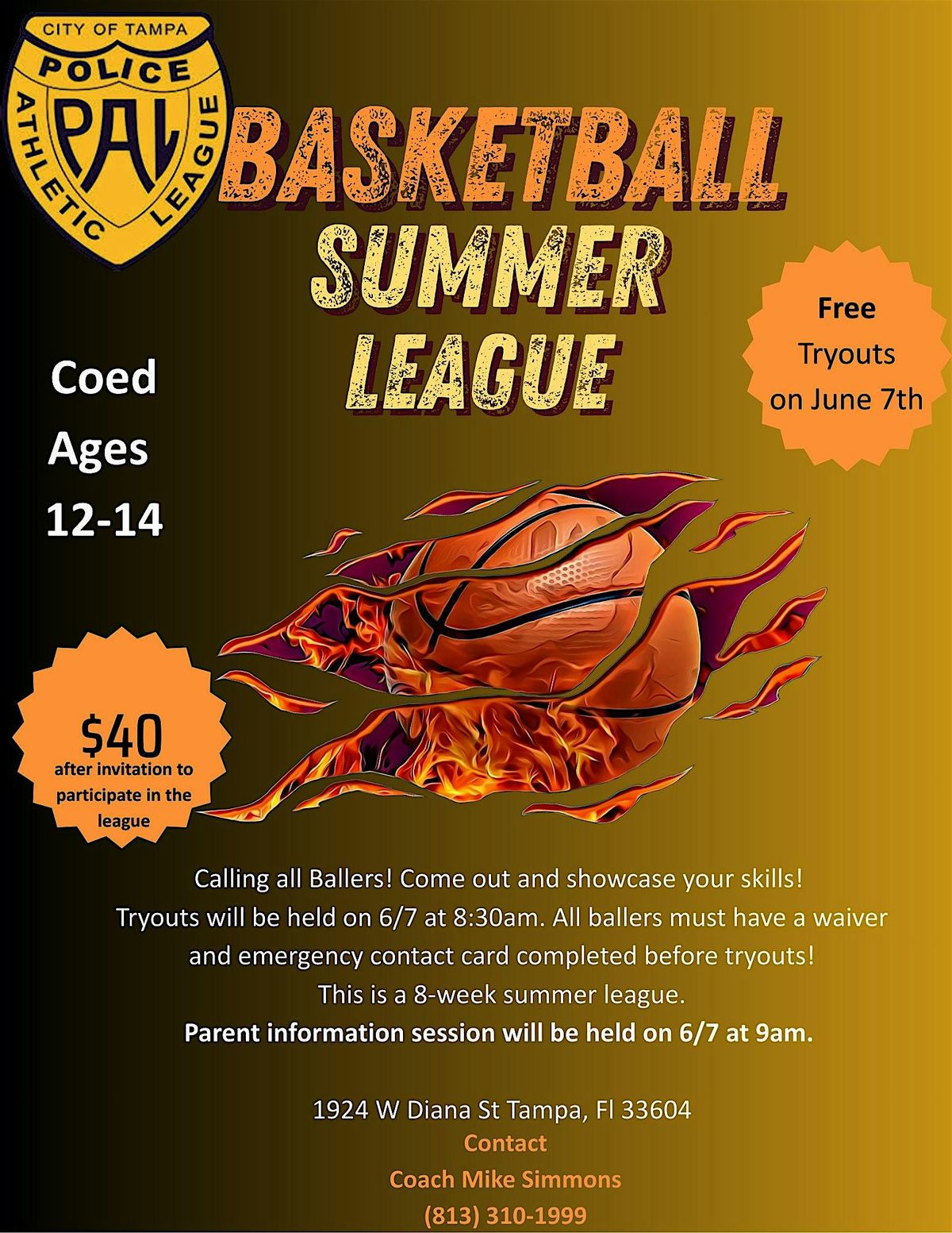 Tampa PAL Summer Basketball League, 7 June | Event in Tampa | AllEvents