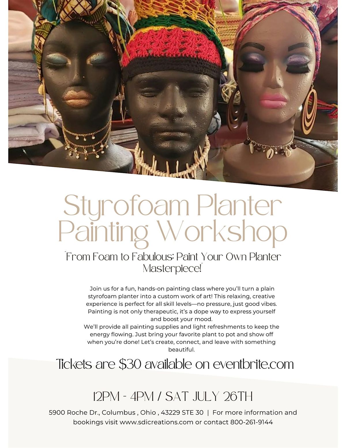 Styrofoam Planter painting workshop | Event in Columbus | AllEvents