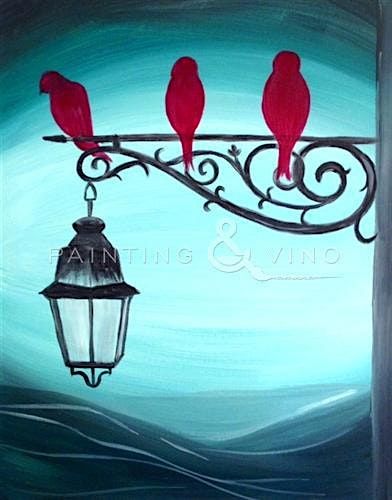 Paint & Sip "Red Birds on Lamp" @ Fogbird San Mateo, 23 July | Event in San Mateo | AllEvents