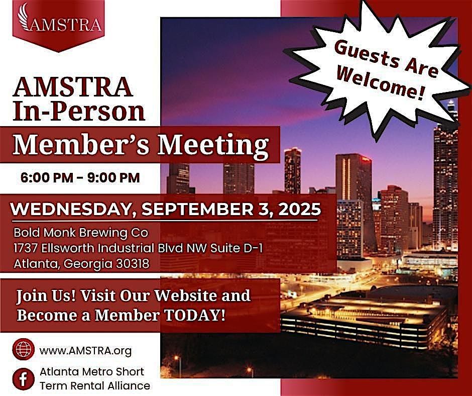 AMSTRA In-Person Member’s Meeting – Guests Welcome!, 3 September | Event in Atlanta | AllEvents