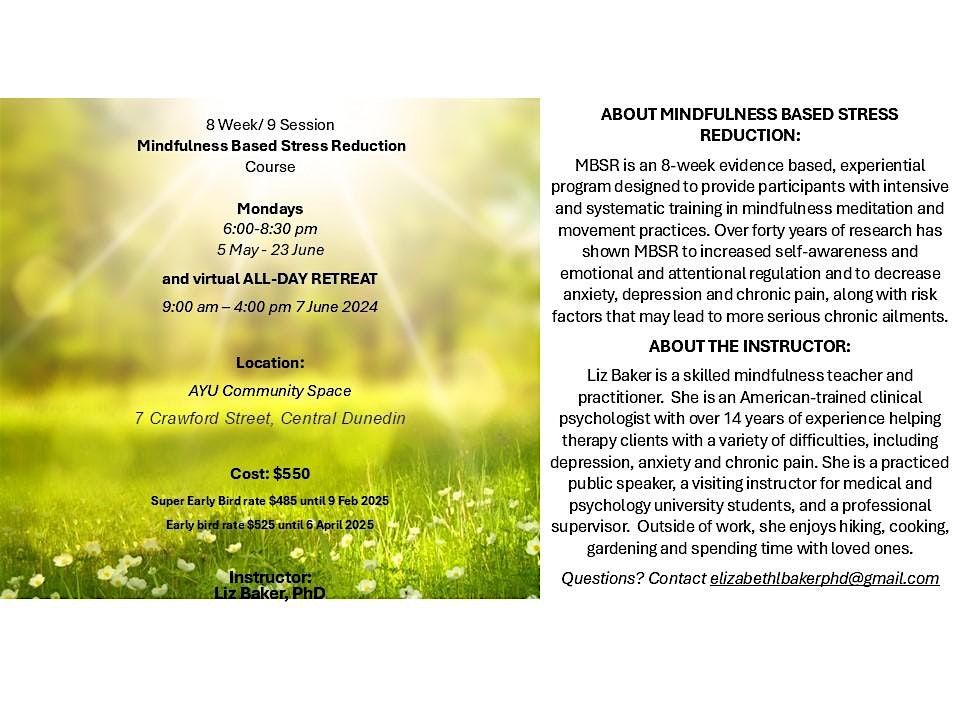 Mindfulness Based Stress Reduction, 5 May | Event in Dunedin | AllEvents
