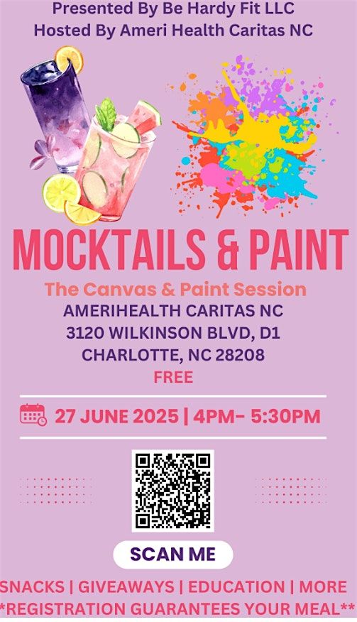 FREE Mocktails and Paint at AmeriHealth Caritas Wellness Center, 27 June | Event in Charlotte | AllEvents