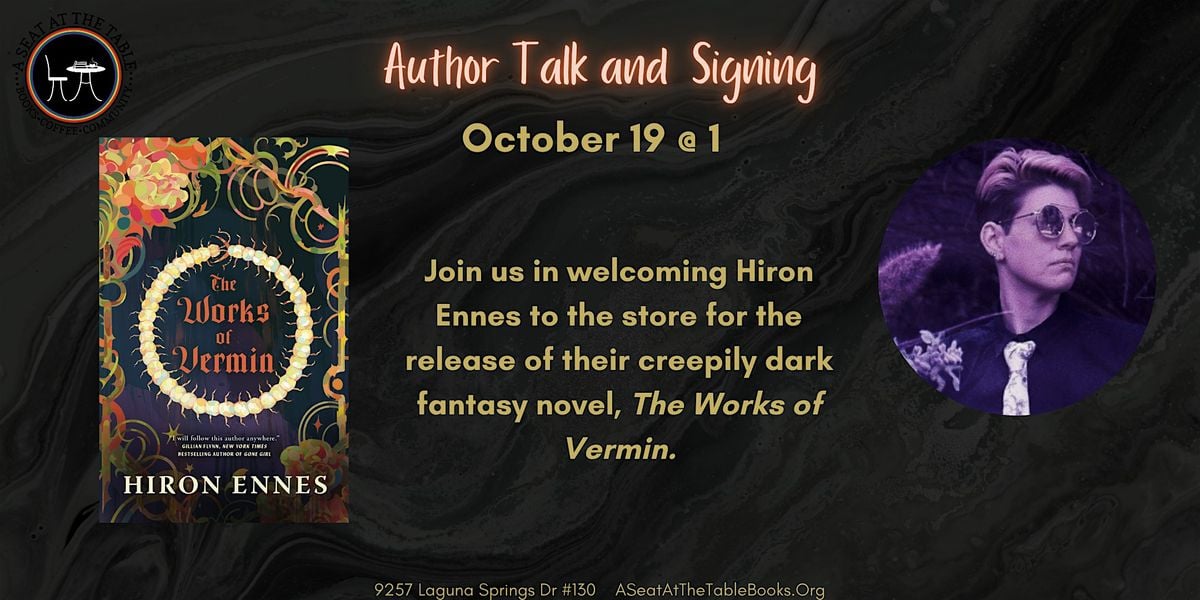 Author Talk and Signing w/ Hiron Ennes: The Works of Vermin, 19 October | Event in Elk Grove | AllEvents