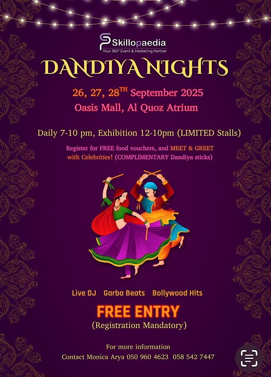Dandiya nights @ Oasis  Mall , SZR , Alquoz, 26 September | Event in Dubai | AllEvents