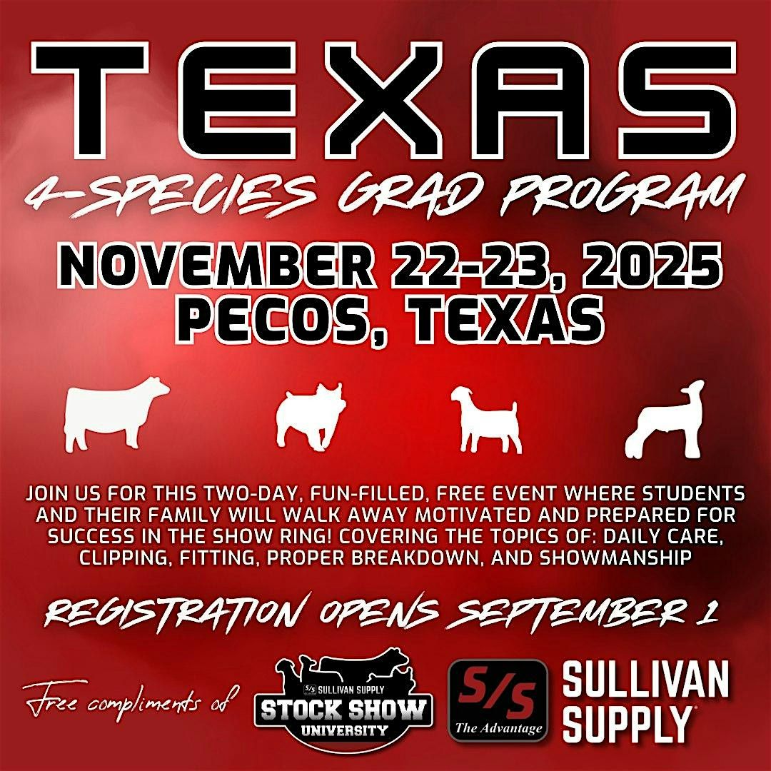 2025 Texas (Pecos) 2-Day 4-Species Grad Program®, 22 November | Event in Pecos | AllEvents