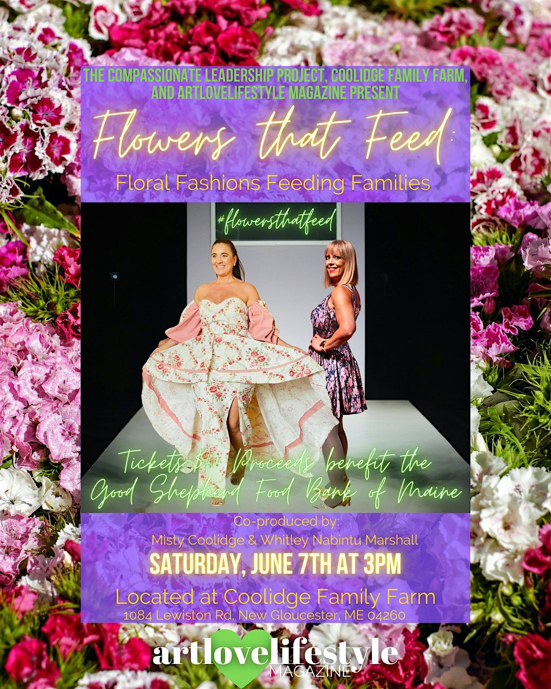Flowers that Feed: Floral Fashions Feeding Families Art & Fashion Showcase, 7 June | Event in New Gloucester