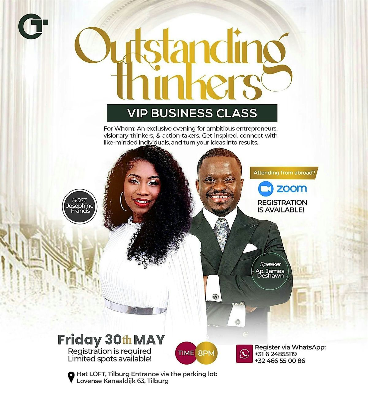 Outstanding Thinkers - VIP Business Class, 30 May | Event in Tilburg | AllEvents