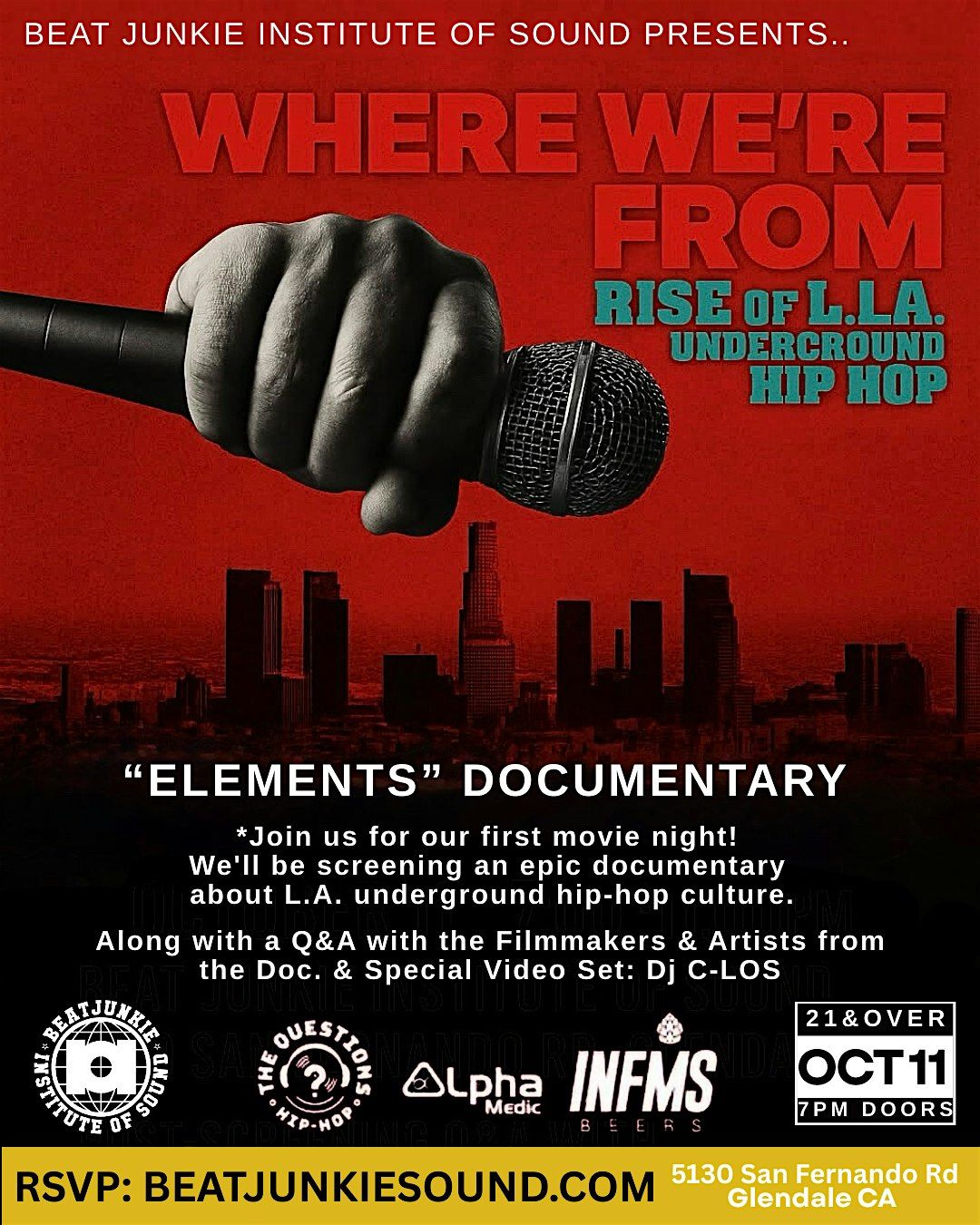 Where We Are From: Rise of L.A. Underground Hip Hop, 11 October | Event in Glendale | AllEvents